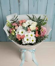 Букет цветов из:  Розы, Лизиантусы и Хризантемы #REPLACE_PRED# Верхнем Турове