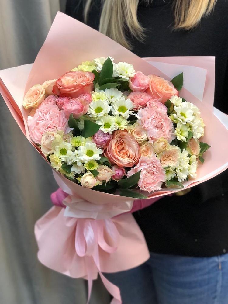 Букет цветов из: Гвоздики, Розы и Хризантемы в Верхнем Турове