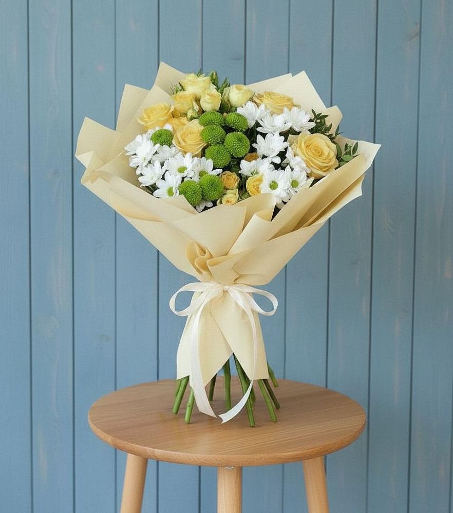 Букет цветов из: Хризантемы и Розы в Верхнем Турове