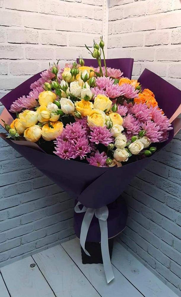 Букет цветов из: Хризантемы и Розы в Верхнем Турове