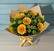 Букет цветов из:  Герберы и Хризантемы в Верхнем Турове