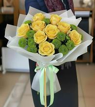 Букет цветов из:  Хризантемы и Розы #REPLACE_PRED# Верхнем Турове