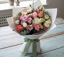 Букет цветов из:  Розы, Лизиантусы и Гвоздики #REPLACE_PRED# Верхнем Турове