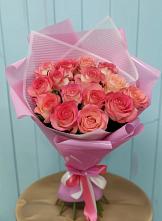 Букет 15 Розовых роз Равель #REPLACE_PRED# Верхнем Турове